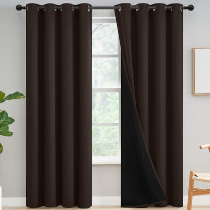 Yakamok Burgundy Red Blackout Curtains 84 inches Long for Bedroom 38" Wide