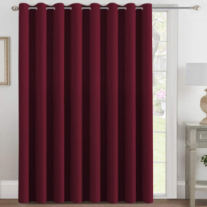 H.VERSAILTEX 100% Blackout Curtains for Bedroom Black Out Curtains 96 inch Thermal Insulated Long Blackout Curtains for Living Room, Energy Saving Curtains for Patio Door Grommet (1 Panel, Jet Black)
