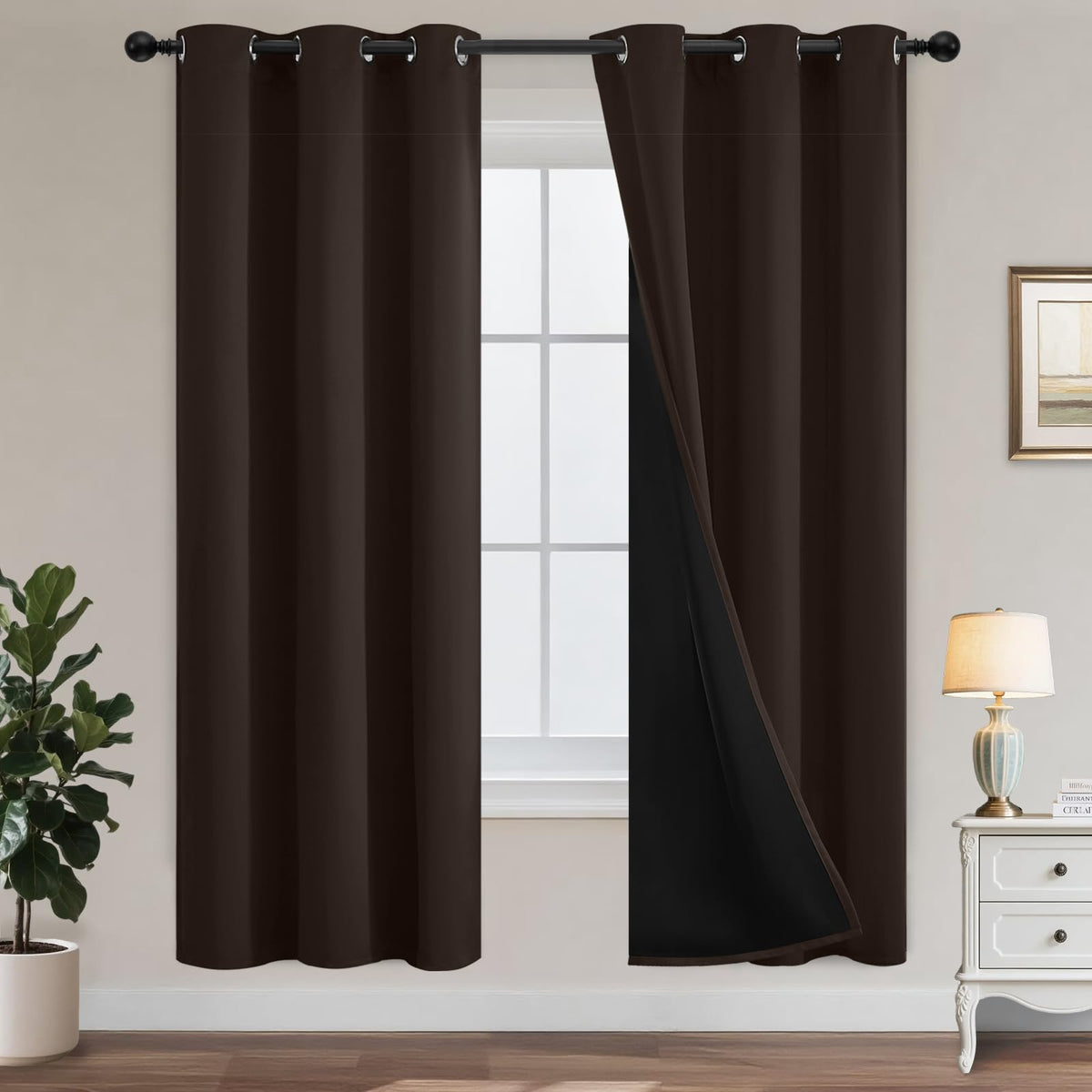 Yakamok Burgundy Red Blackout Curtains 84 inches Long for Bedroom 38" Wide