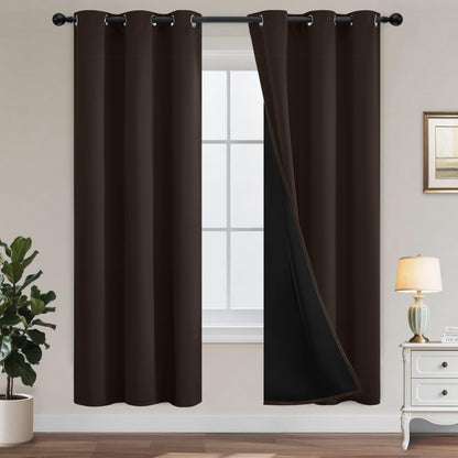 Yakamok Burgundy Red Blackout Curtains 84 inches Long for Bedroom 38" Wide