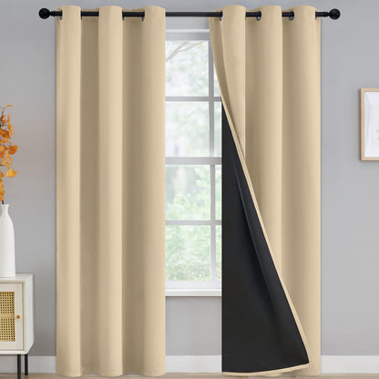 Yakamok Burgundy Red Blackout Curtains 84 inches Long for Bedroom 38" Wide