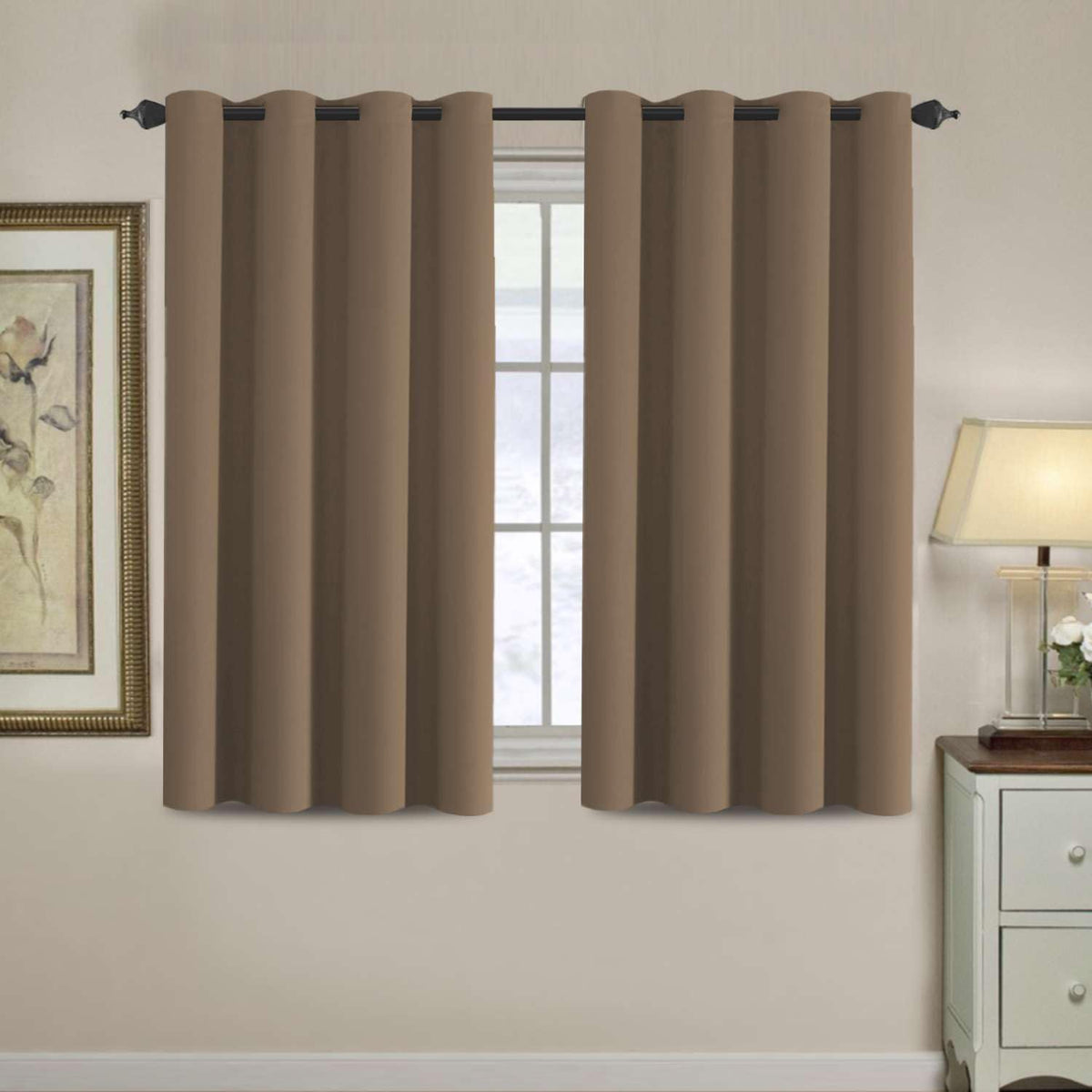H.VERSAILTEX 100% Blackout Curtains for Bedroom Black Out Curtains 96 inch Thermal Insulated Long Blackout Curtains for Living Room, Energy Saving Curtains for Patio Door Grommet (1 Panel, Jet Black)