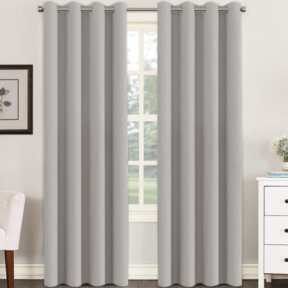 H.VERSAILTEX Blackout Curtains for Bedroom Thermal Insulated Room Darkening Living Room Curtains 63 Inch Long Grommet Privacy Protection Window Curtain Panels/Drapes for Nursery,2 Panels,Ivory/Cream