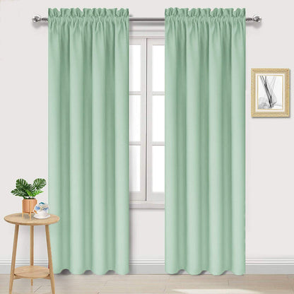 DWCN Blackout Curtains for Bedroom Living Room 42 x 63 Inch Long Black