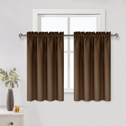 DWCN Blackout Curtains for Bedroom Living Room 42 x 63 Inch Long Black