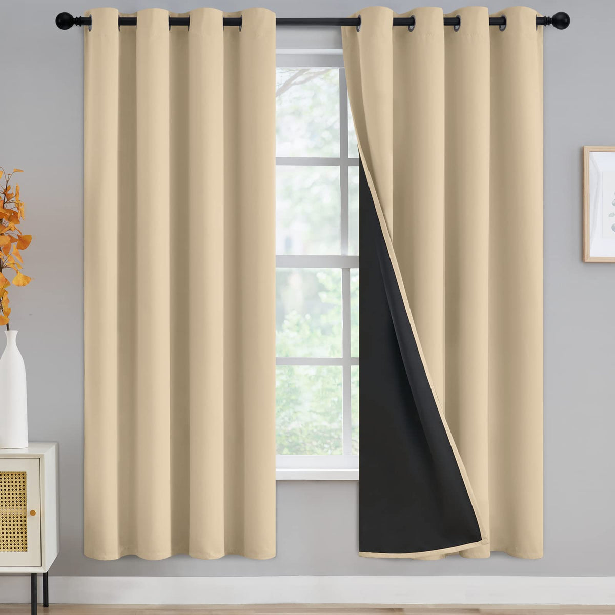 Yakamok Burgundy Red Blackout Curtains 84 inches Long for Bedroom 38" Wide