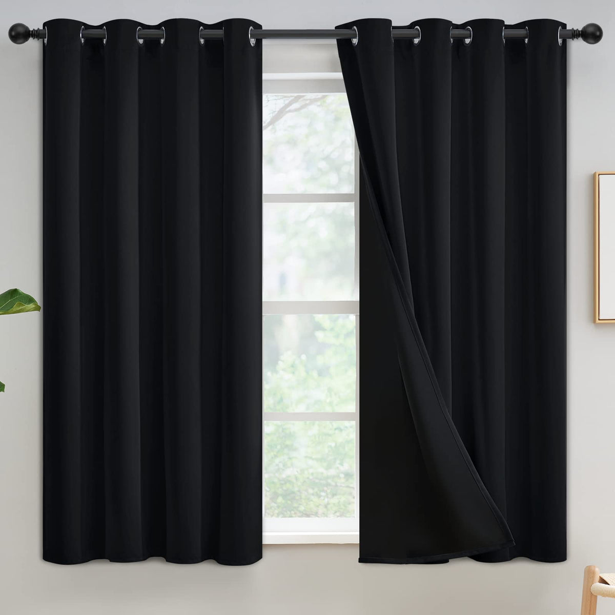 Yakamok Burgundy Red Blackout Curtains 84 inches Long for Bedroom 38" Wide