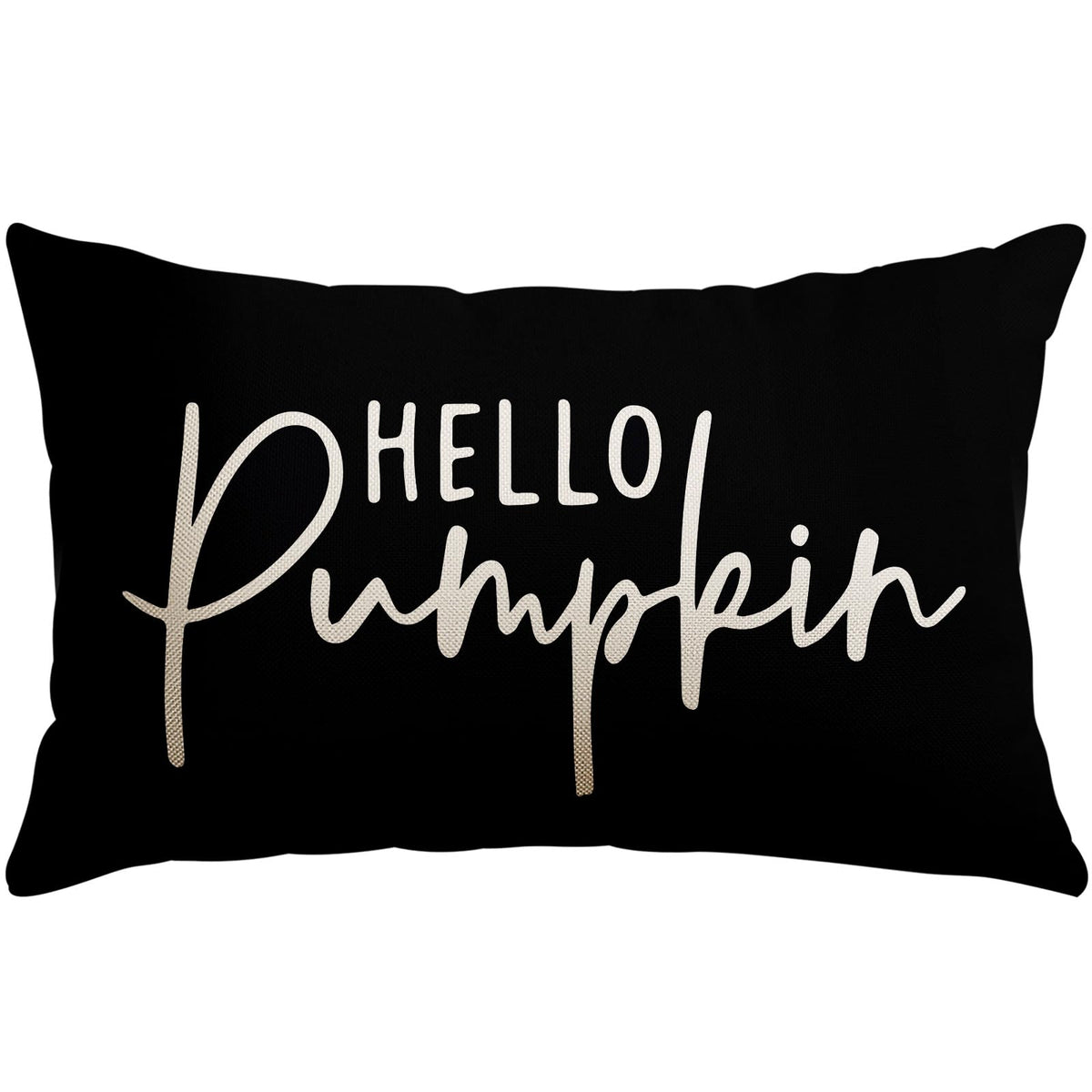 Artscope Hello Pumpkin Beige Lumbar Throw Pillow Cover 12x20 Inch Fall Decoration Cushion Cover Thanksgiving Farmhouse Pillow Case for Home Sofa Couch Decor