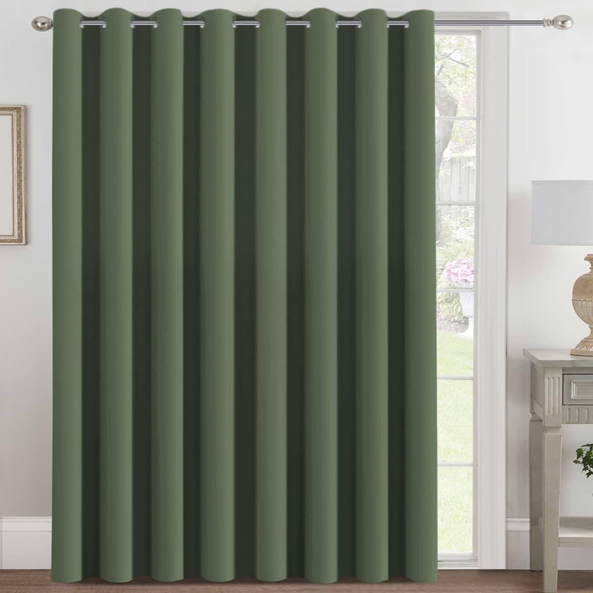 H.VERSAILTEX 100% Blackout Curtains for Bedroom Black Out Curtains 96 inch Thermal Insulated Long Blackout Curtains for Living Room, Energy Saving Curtains for Patio Door Grommet (1 Panel, Jet Black)