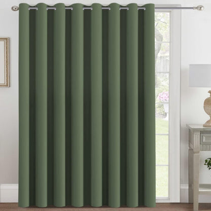 H.VERSAILTEX 100% Blackout Curtains for Bedroom Black Out Curtains 96 inch Thermal Insulated Long Blackout Curtains for Living Room, Energy Saving Curtains for Patio Door Grommet (1 Panel, Jet Black)