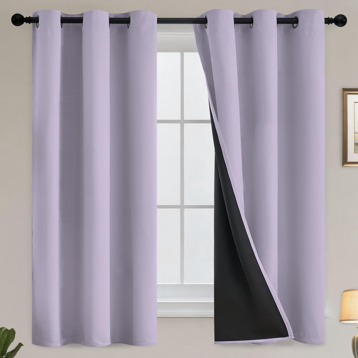 Yakamok Burgundy Red Blackout Curtains 84 inches Long for Bedroom 38" Wide