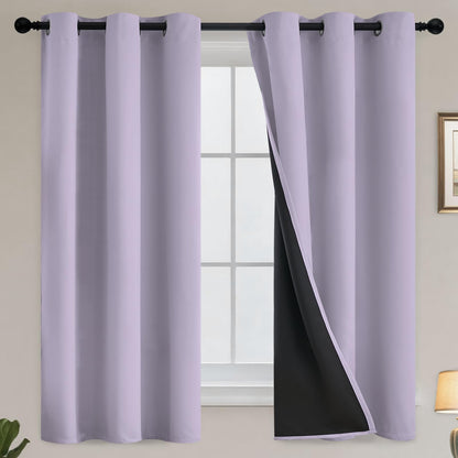 Yakamok Burgundy Red Blackout Curtains 84 inches Long for Bedroom 38" Wide