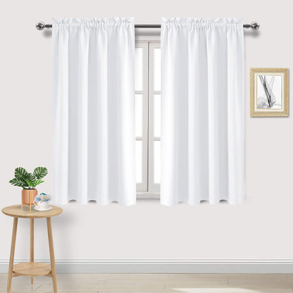 DWCN Blackout Curtains for Bedroom Living Room 42 x 63 Inch Long Black
