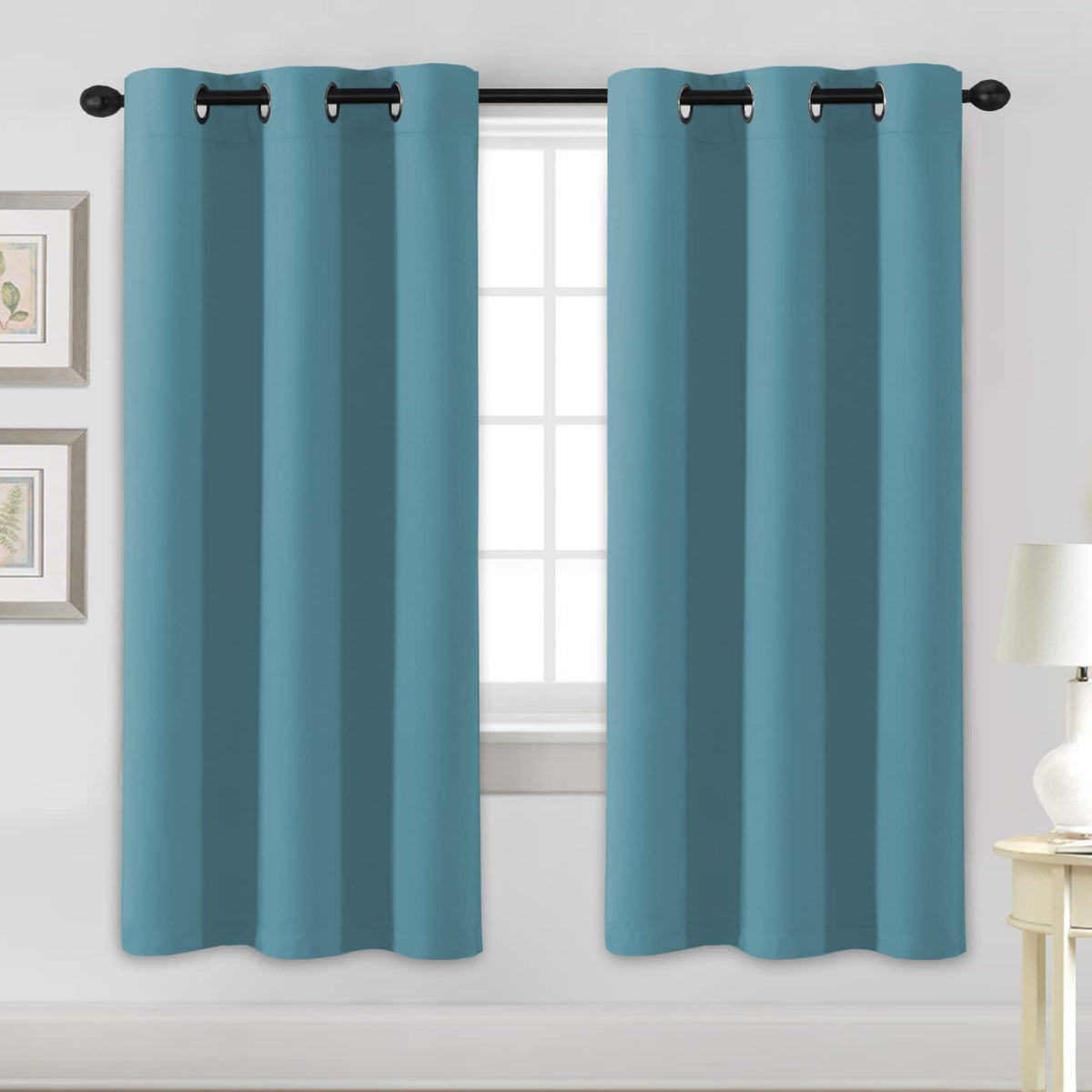 H.VERSAILTEX Blackout Curtains for Bedroom Thermal Insulated Room Darkening Living Room Curtains 63 Inch Long Grommet Privacy Protection Window Curtain Panels/Drapes for Nursery,2 Panels,Ivory/Cream