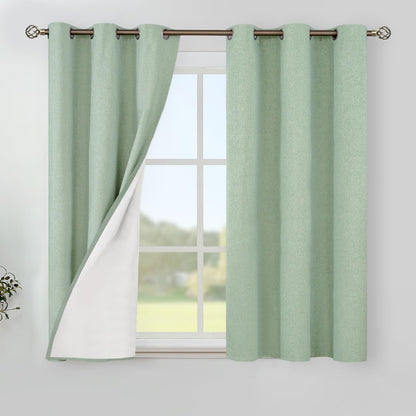 YoungsTex Black Blackout Curtains for Bedroom, Thermal Drapes Heat Blocking