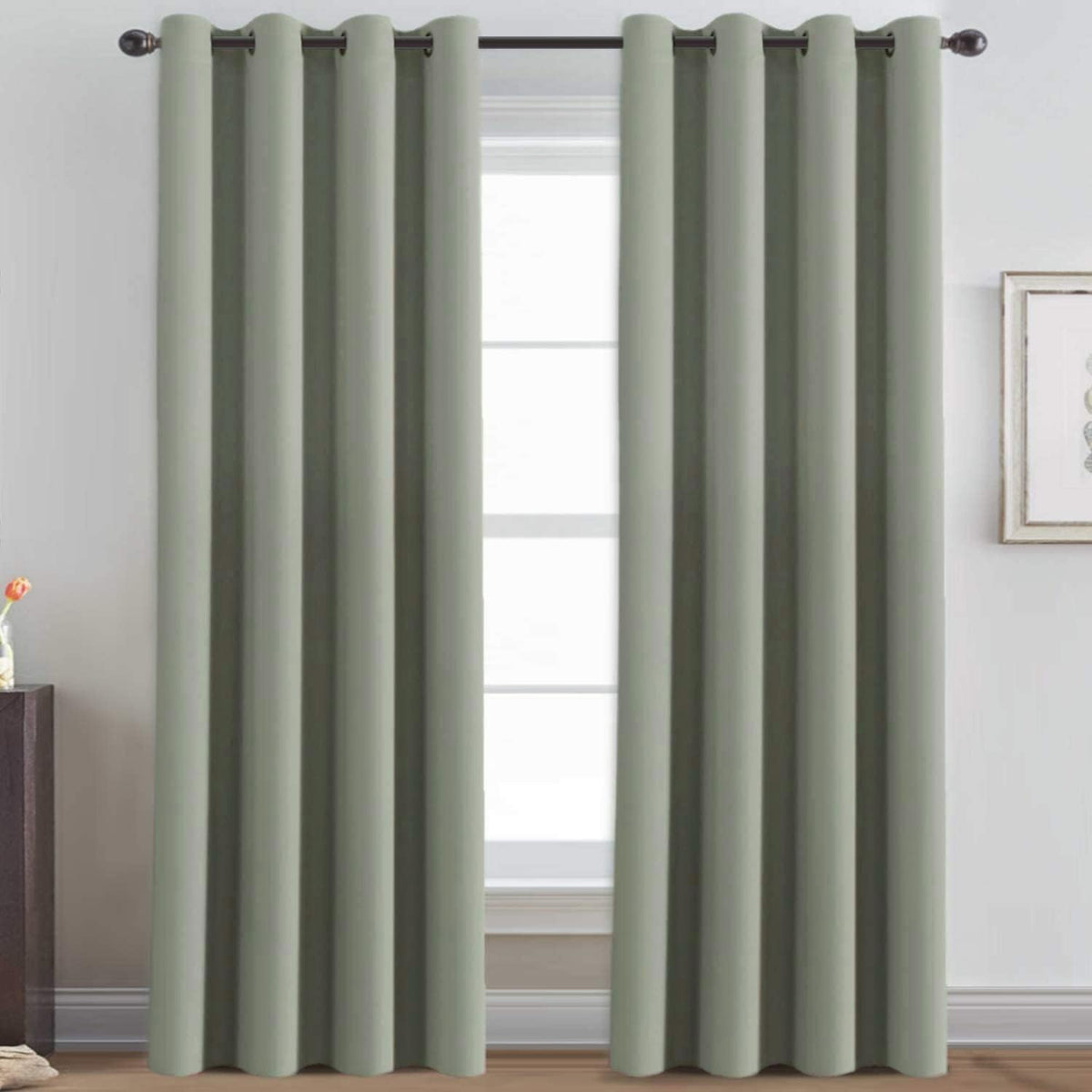 H.VERSAILTEX 100% Blackout Curtains for Bedroom Black Out Curtains 96 inch Thermal Insulated Long Blackout Curtains for Living Room, Energy Saving Curtains for Patio Door Grommet (1 Panel, Jet Black)