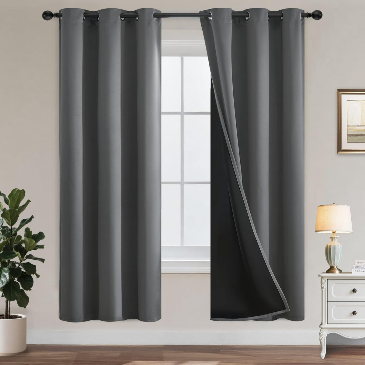 Yakamok Burgundy Red Blackout Curtains 84 inches Long for Bedroom 38" Wide