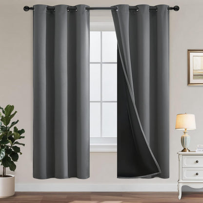 Yakamok Burgundy Red Blackout Curtains 84 inches Long for Bedroom 38" Wide
