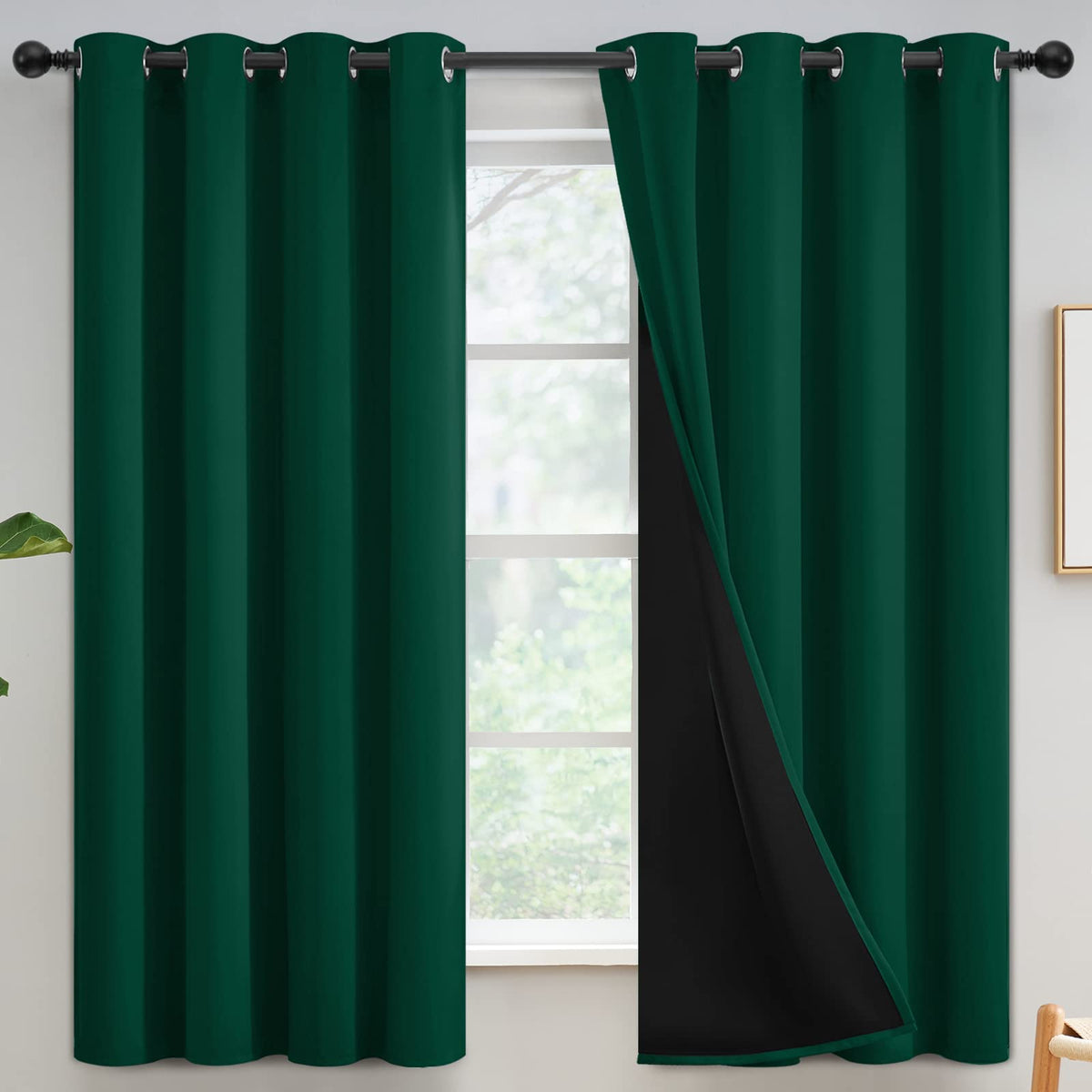 Yakamok Burgundy Red Blackout Curtains 84 inches Long for Bedroom 38" Wide