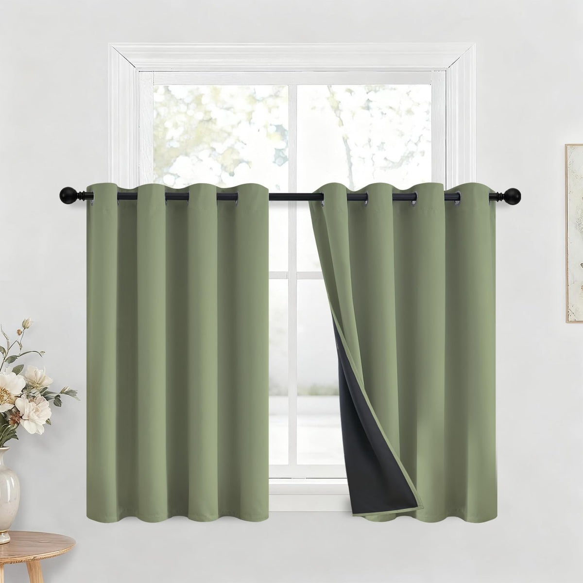 Yakamok Burgundy Red Blackout Curtains 84 inches Long for Bedroom 38" Wide
