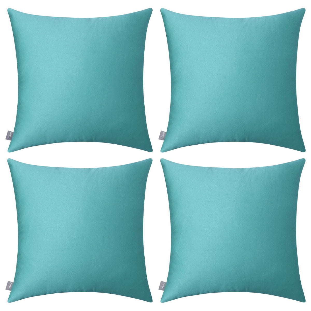 Thmyo 4-Pack 100% Cotton Solid Decorative Throw Pillow Case 18x18 Orange