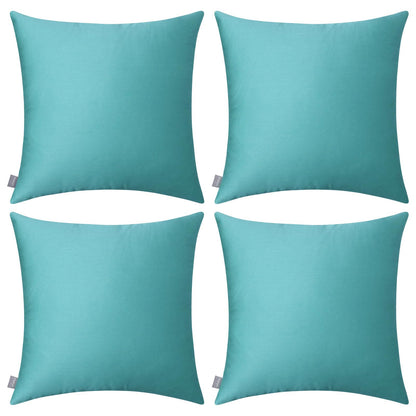 Thmyo 4-Pack 100% Cotton Solid Decorative Throw Pillow Case 18x18 Orange