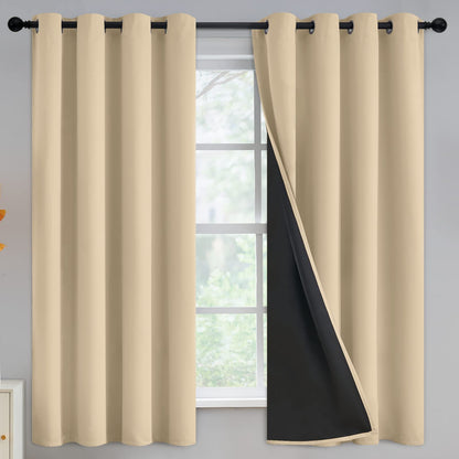 Yakamok Burgundy Red Blackout Curtains 84 inches Long for Bedroom 38" Wide