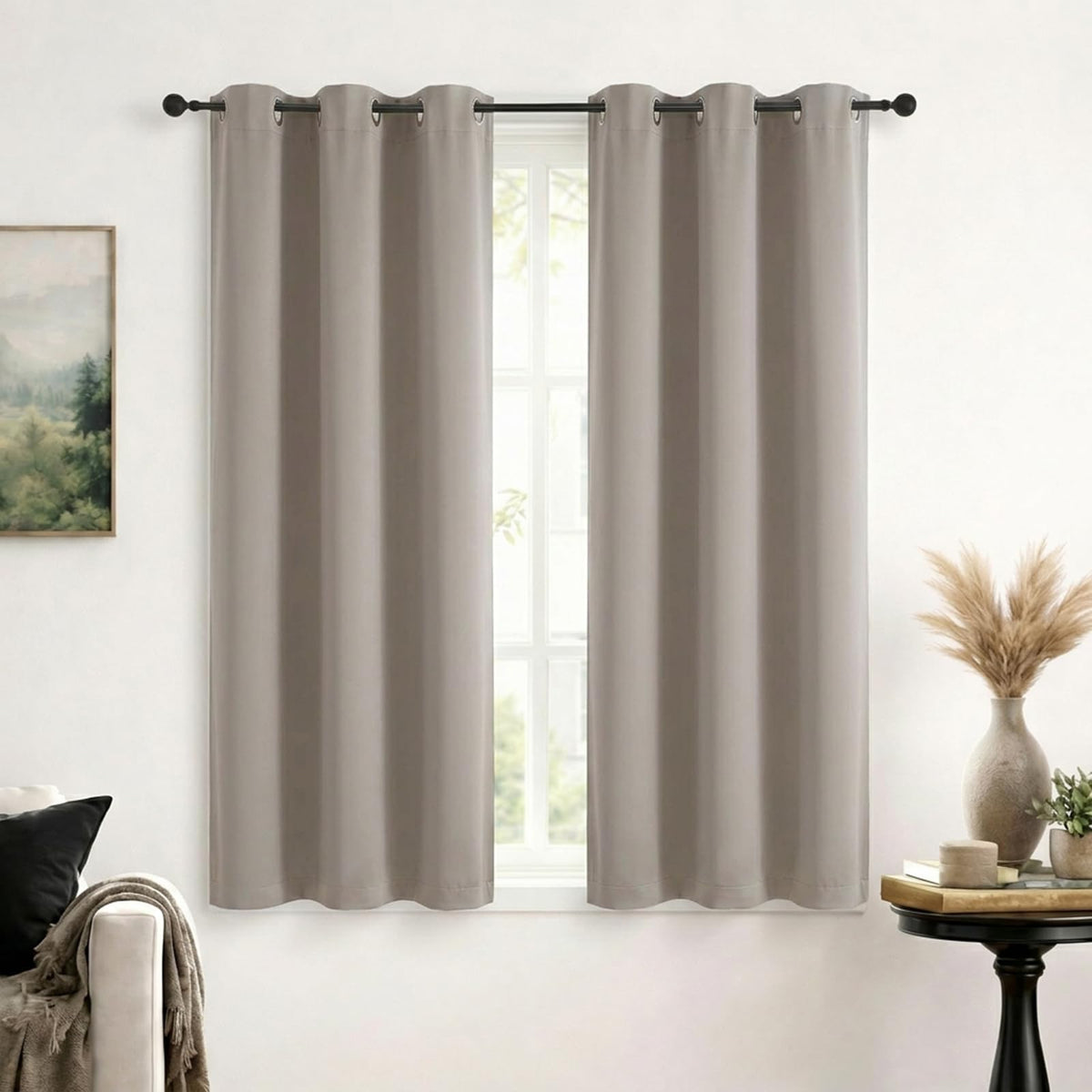 Simplebrand Sage Green Blackout Curtains 84 Inch Length 2 Panels Set for Bedroom/Living Room, Solid Room Darkening Thermal Insulated Grommet Energy Saving Window Treatment Drapes, Each 52" Wide