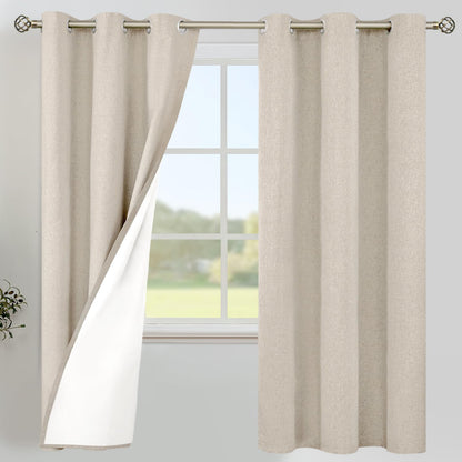 YoungsTex Black Blackout Curtains for Bedroom, Thermal Drapes Heat Blocking