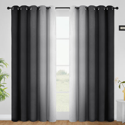 COSVIYA Grommet Room Darkening Ombre Purple Curtains W52xL63 inch