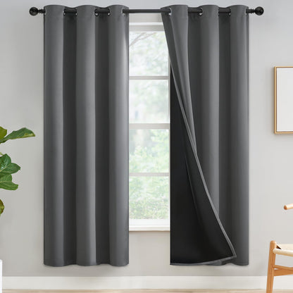 Yakamok Burgundy Red Blackout Curtains 84 inches Long for Bedroom 38" Wide