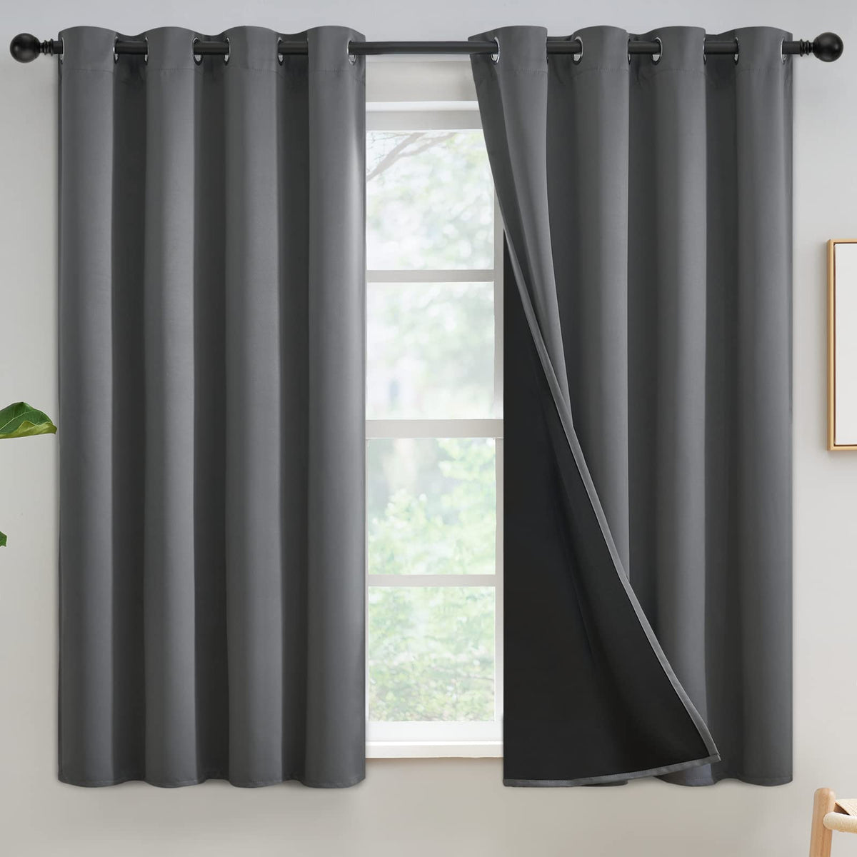 Yakamok Burgundy Red Blackout Curtains 84 inches Long for Bedroom 38" Wide