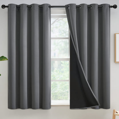 Yakamok Burgundy Red Blackout Curtains 84 inches Long for Bedroom 38" Wide