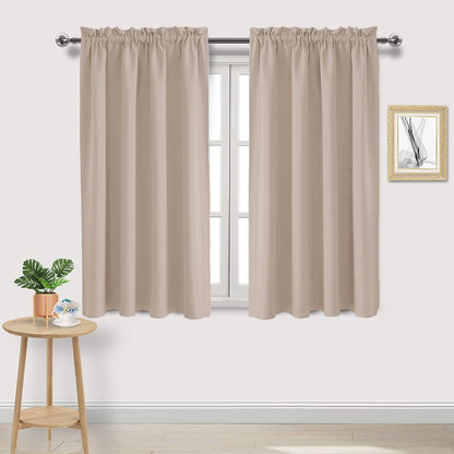 DWCN Blackout Curtains for Bedroom Living Room 42 x 63 Inch Long Black