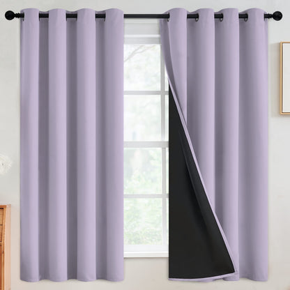 SimpleHome Cream 100% Blackout Curtains Room Darkening Living Room 84 Inch