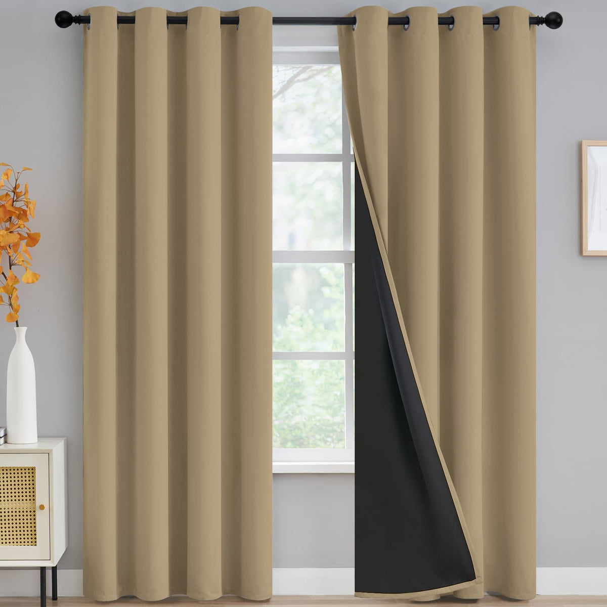 Yakamok Burgundy Red Blackout Curtains 84 inches Long for Bedroom 38" Wide
