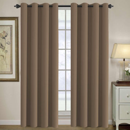 H.VERSAILTEX 100% Blackout Curtains for Bedroom Black Out Curtains 96 inch Thermal Insulated Long Blackout Curtains for Living Room, Energy Saving Curtains for Patio Door Grommet (1 Panel, Jet Black)
