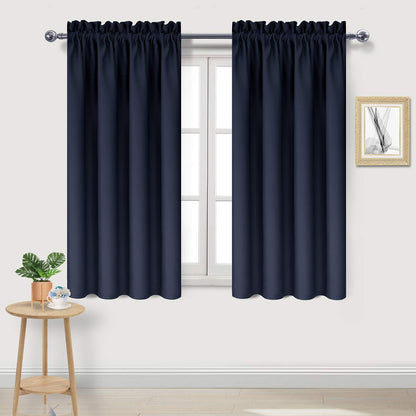 DWCN Blackout Curtains for Bedroom Living Room 42 x 63 Inch Long Black