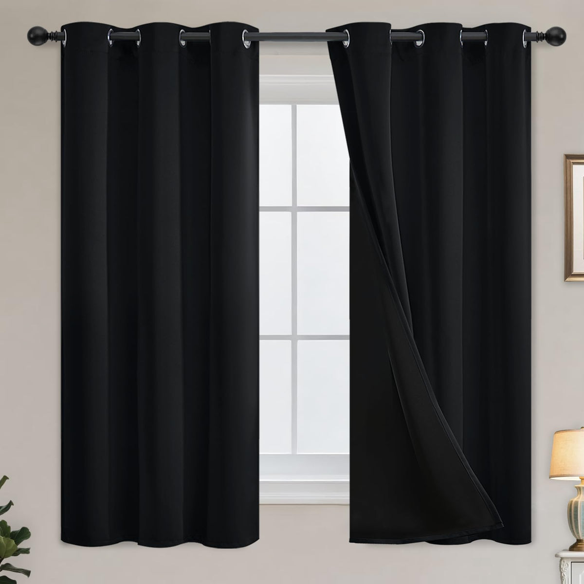 Yakamok Burgundy Red Blackout Curtains 84 inches Long for Bedroom 38" Wide
