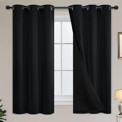 Yakamok Burgundy Red Blackout Curtains 84 inches Long for Bedroom 38" Wide