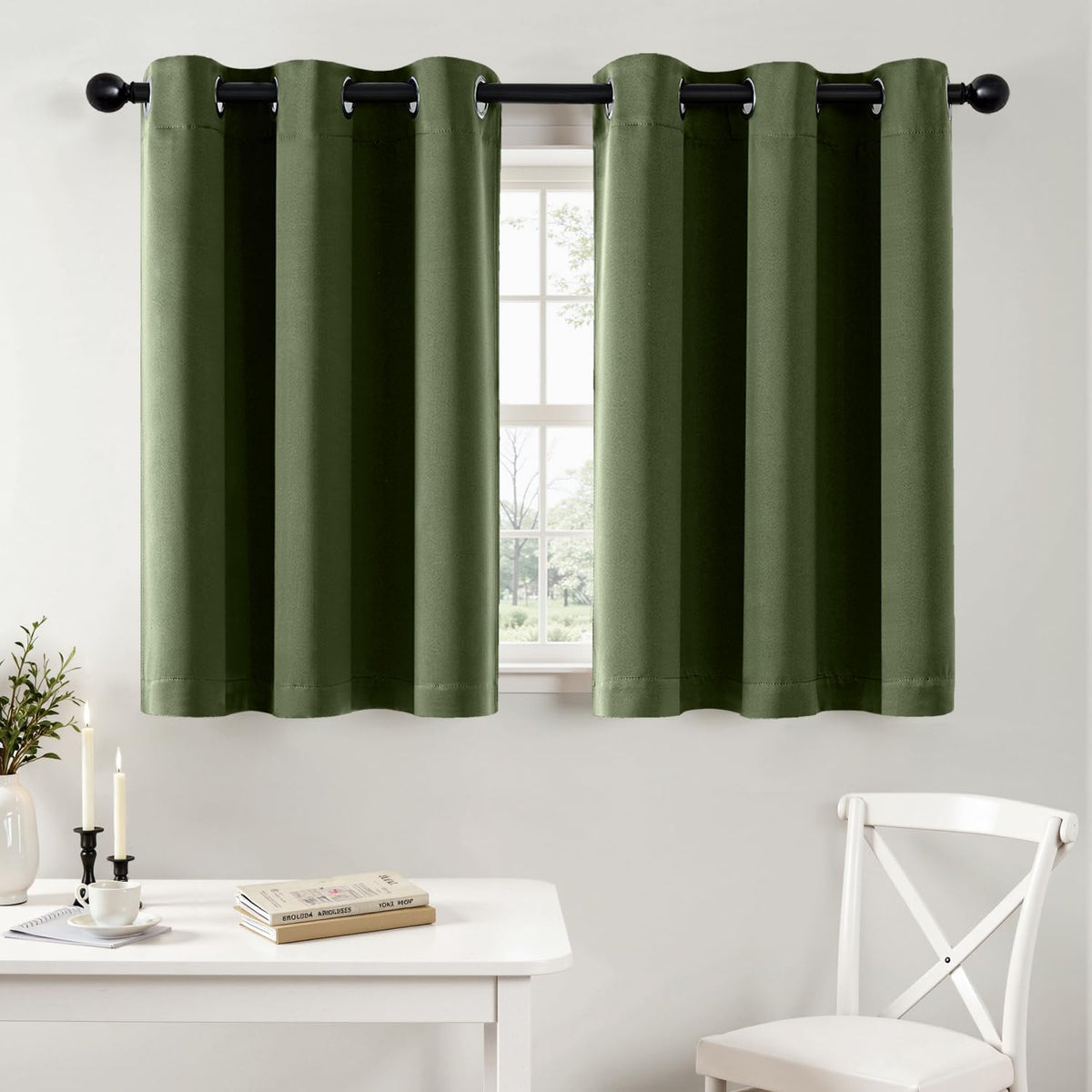 MIULEE Blackout Curtains for Bedroom 2 Panels 40 x 63 Inch Long Black