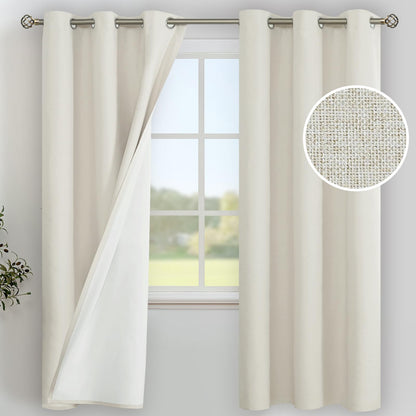 YoungsTex Black Blackout Curtains for Bedroom, Thermal Drapes Heat Blocking