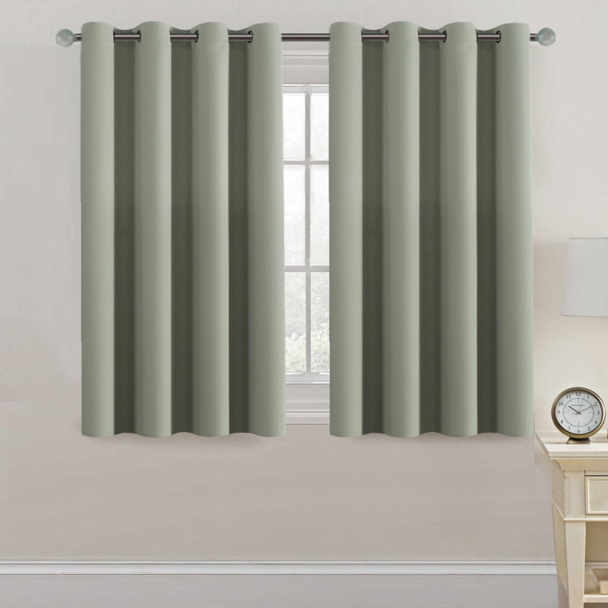 H.VERSAILTEX 100% Blackout Curtains for Bedroom Black Out Curtains 96 inch Thermal Insulated Long Blackout Curtains for Living Room, Energy Saving Curtains for Patio Door Grommet (1 Panel, Jet Black)