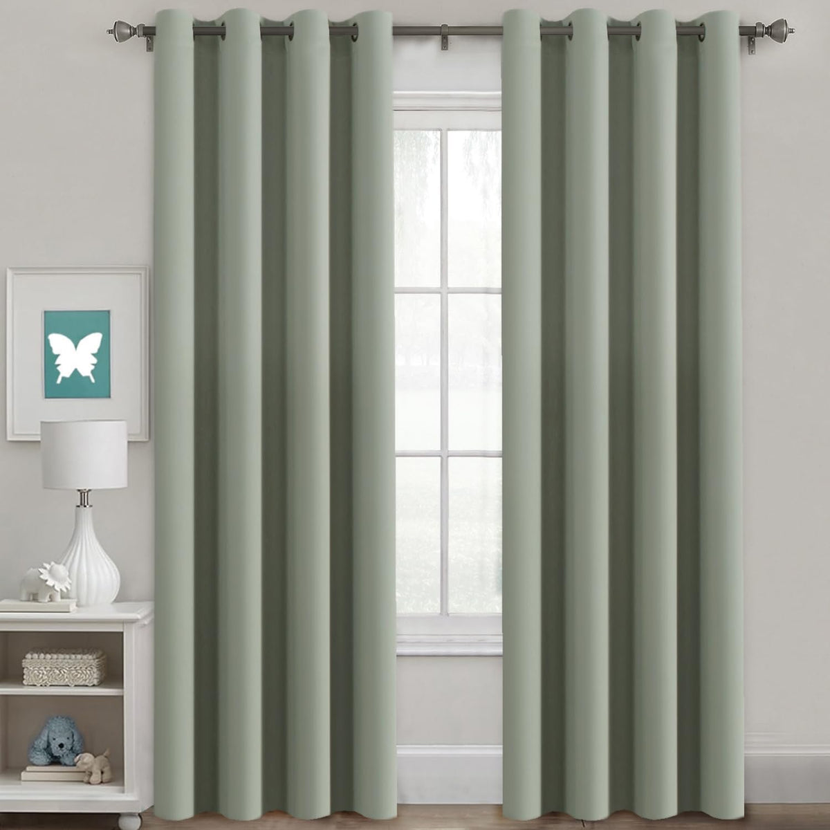 H.VERSAILTEX Blackout Curtains for Bedroom Thermal Insulated Room Darkening Living Room Curtains 63 Inch Long Grommet Privacy Protection Window Curtain Panels/Drapes for Nursery,2 Panels,Ivory/Cream