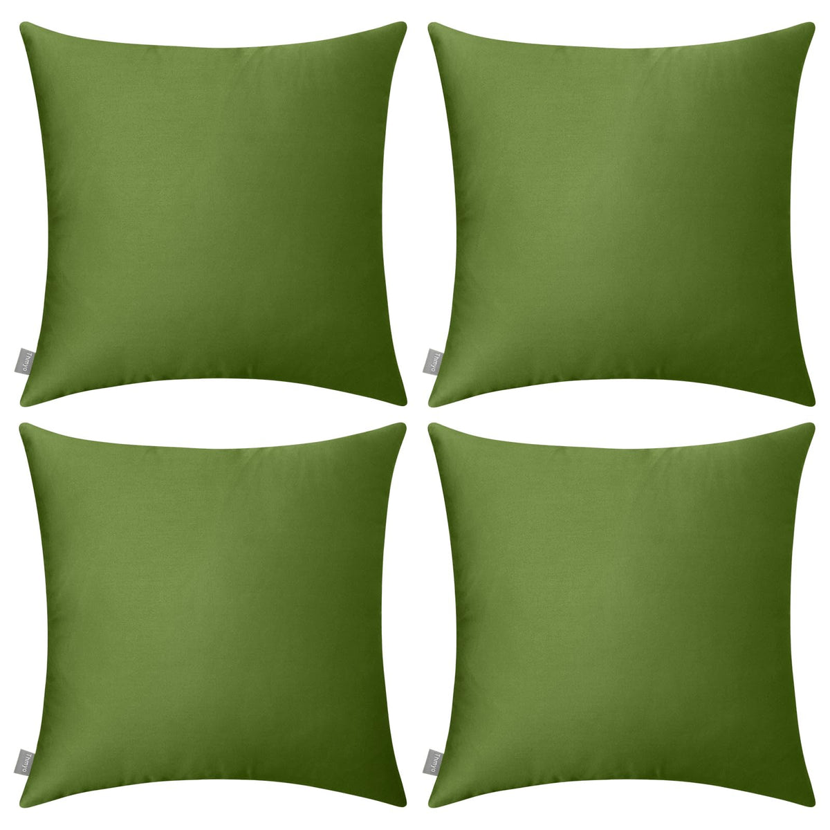 Thmyo 4-Pack 100% Cotton Solid Decorative Throw Pillow Case 18x18 Orange