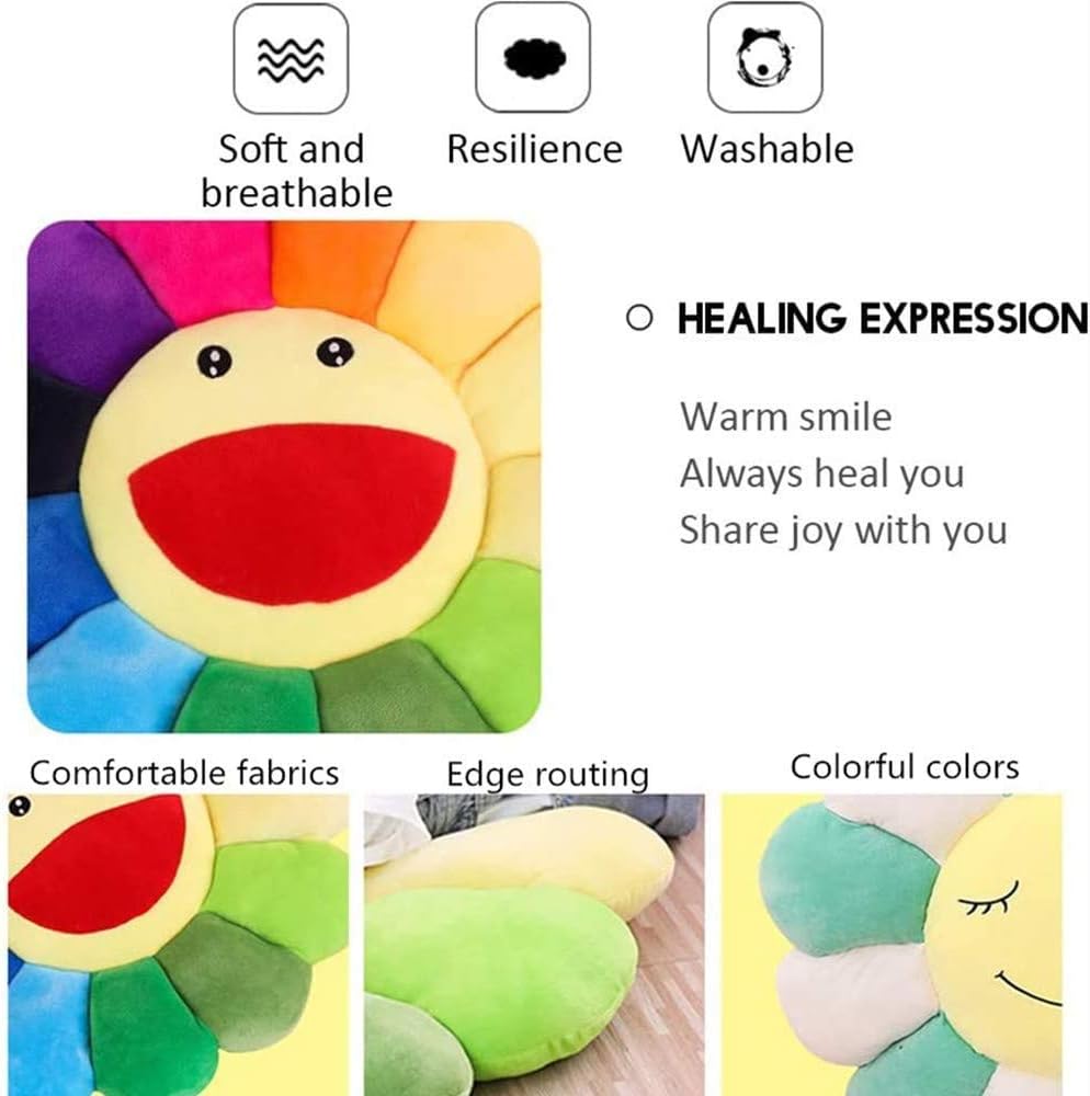 TEFU Flower Plush Pillow, Sunflower Soft Comfortable,Colorful,16.5in/42cm