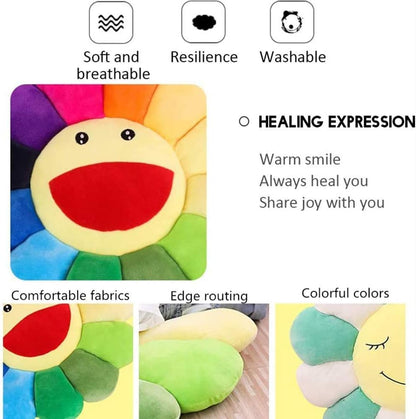 TEFU Flower Plush Pillow, Sunflower Soft Comfortable,Colorful,16.5in/42cm
