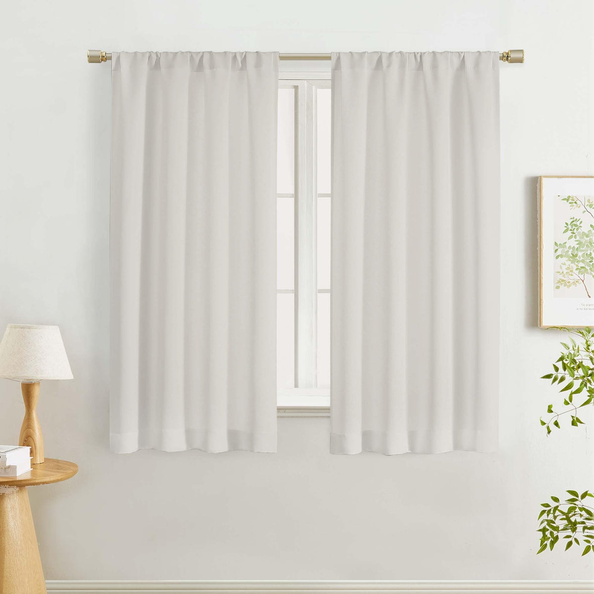 Lecloud Sage Green Room Darkening Curtains 54 Inch Length 2 Panels, Window Curtains for Bedroom, Energy Thermal Insulating Rod Pocket Curtain Drapes for Small Window, 40" W x 54" L