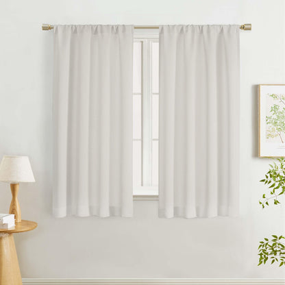 Lecloud Sage Green Room Darkening Curtains 54 Inch Length 2 Panels, Window Curtains for Bedroom, Energy Thermal Insulating Rod Pocket Curtain Drapes for Small Window, 40" W x 54" L