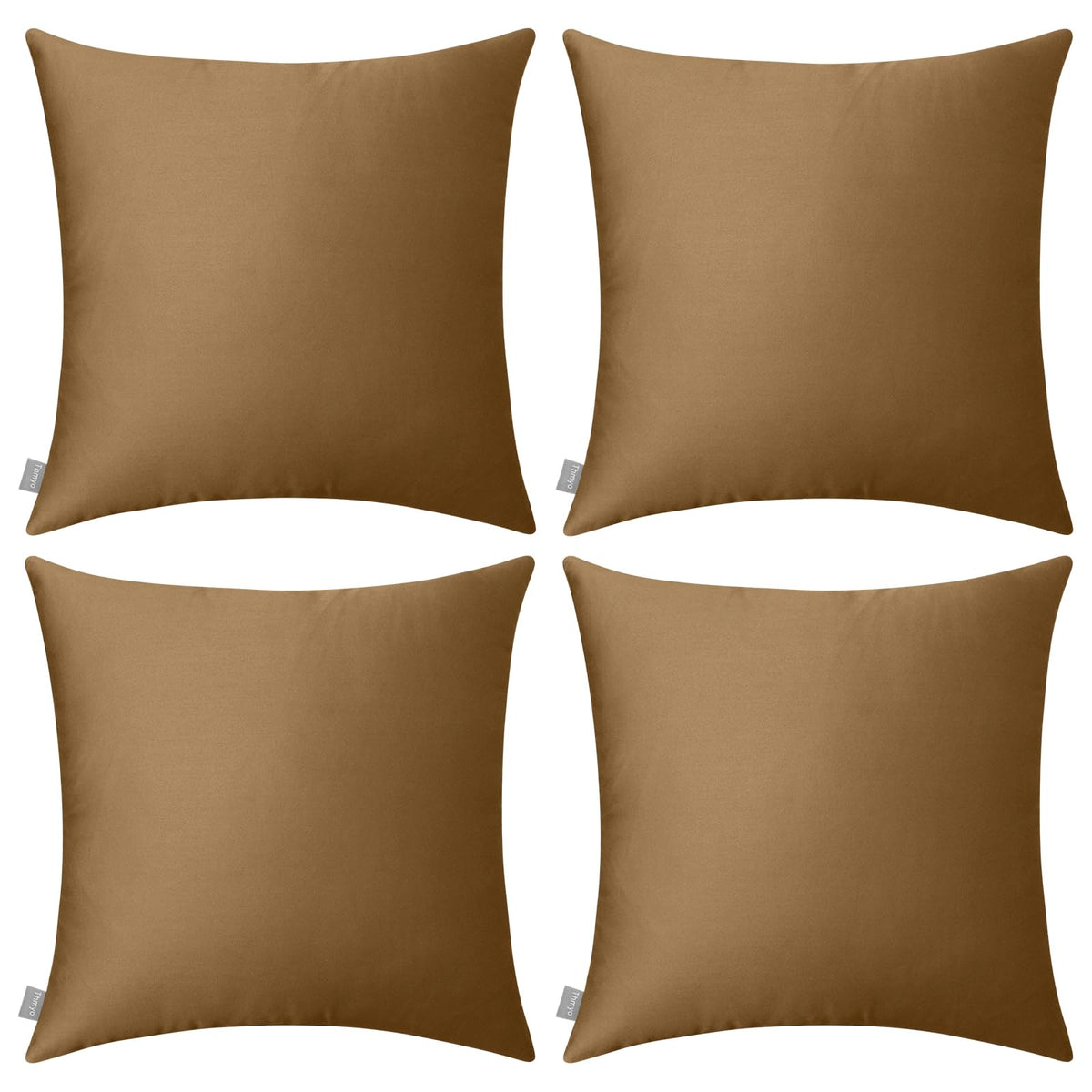 Thmyo 4-Pack 100% Cotton Solid Decorative Throw Pillow Case 18x18 Orange